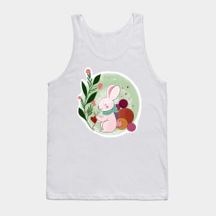 Bunny knitting heart Tank Top